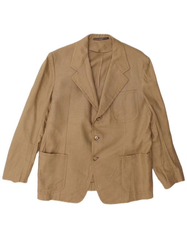 vintage Homme 3 Bouton Blazer Veste UK 38 Beige Moyen