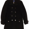 Trussardi Jeans Manteau Croisé Femme IT 42 Laine Noir Moyen