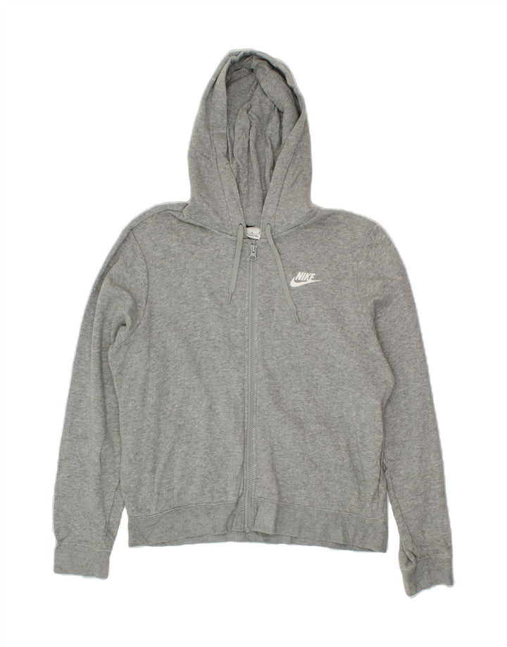 NIKE Womens Zip Hoodie Sweater UK 14 Medium Grey Cotton Vintage Nike and Second-Hand Nike from Messina Hembry 
