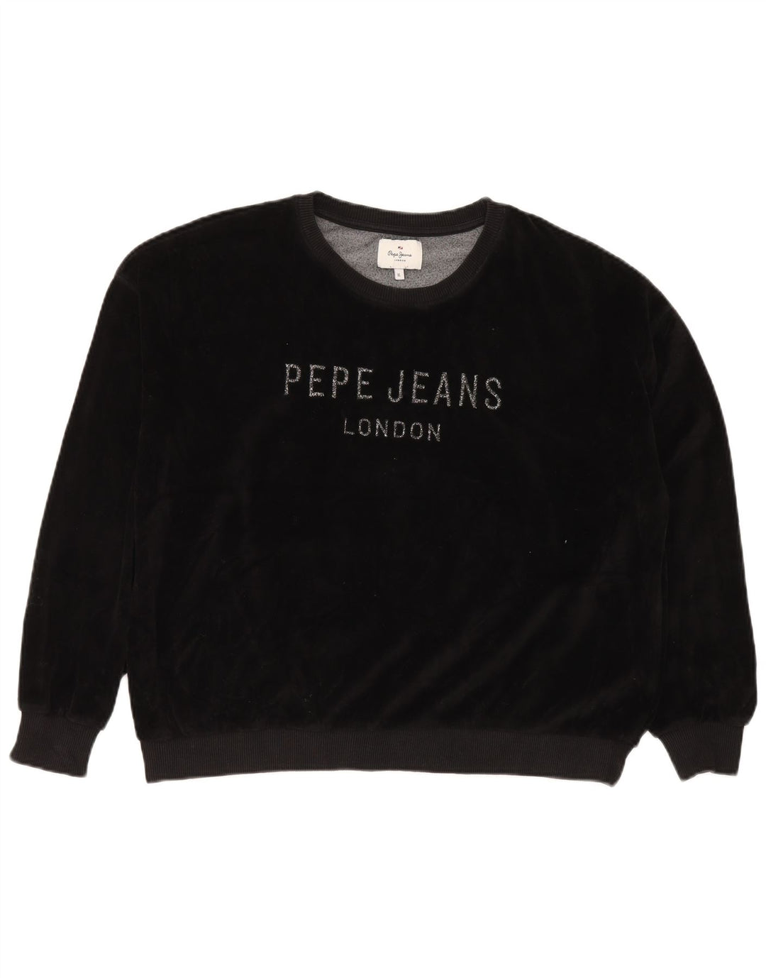 PEPE JEANS Sweat-shirt graphique surdimensionné pour femme UK 18 XL Noir
