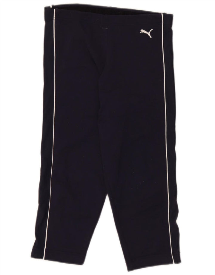Puma Legging Capri Femme UK 10 Petit Nylon Bleu Marine