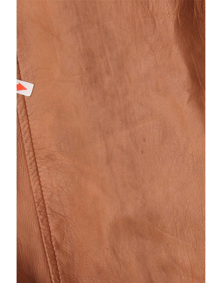 veste en peau de mouton surdimensionnée femme vintage UK 16 Grand Brun
