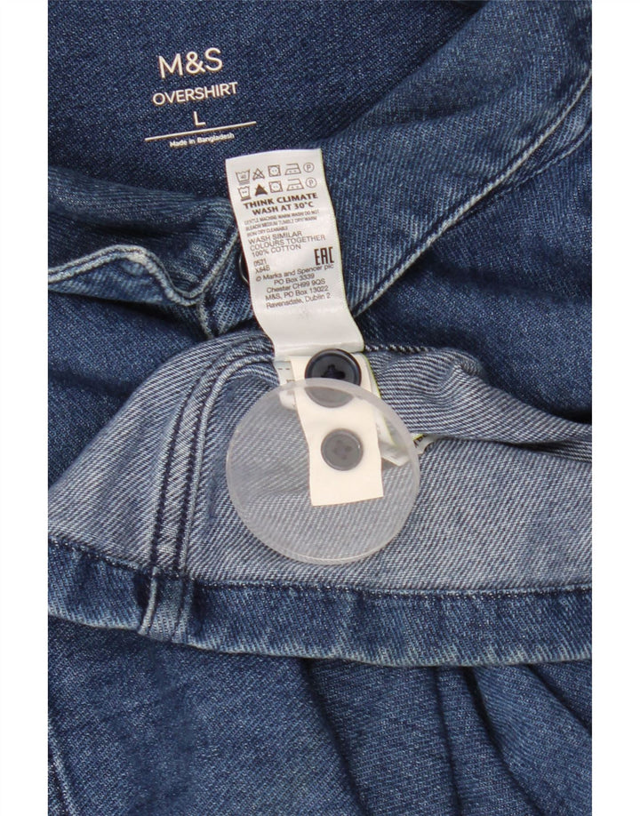 Marks & Spencer Chemise surchemise en jean pour homme en coton bleu grand classique