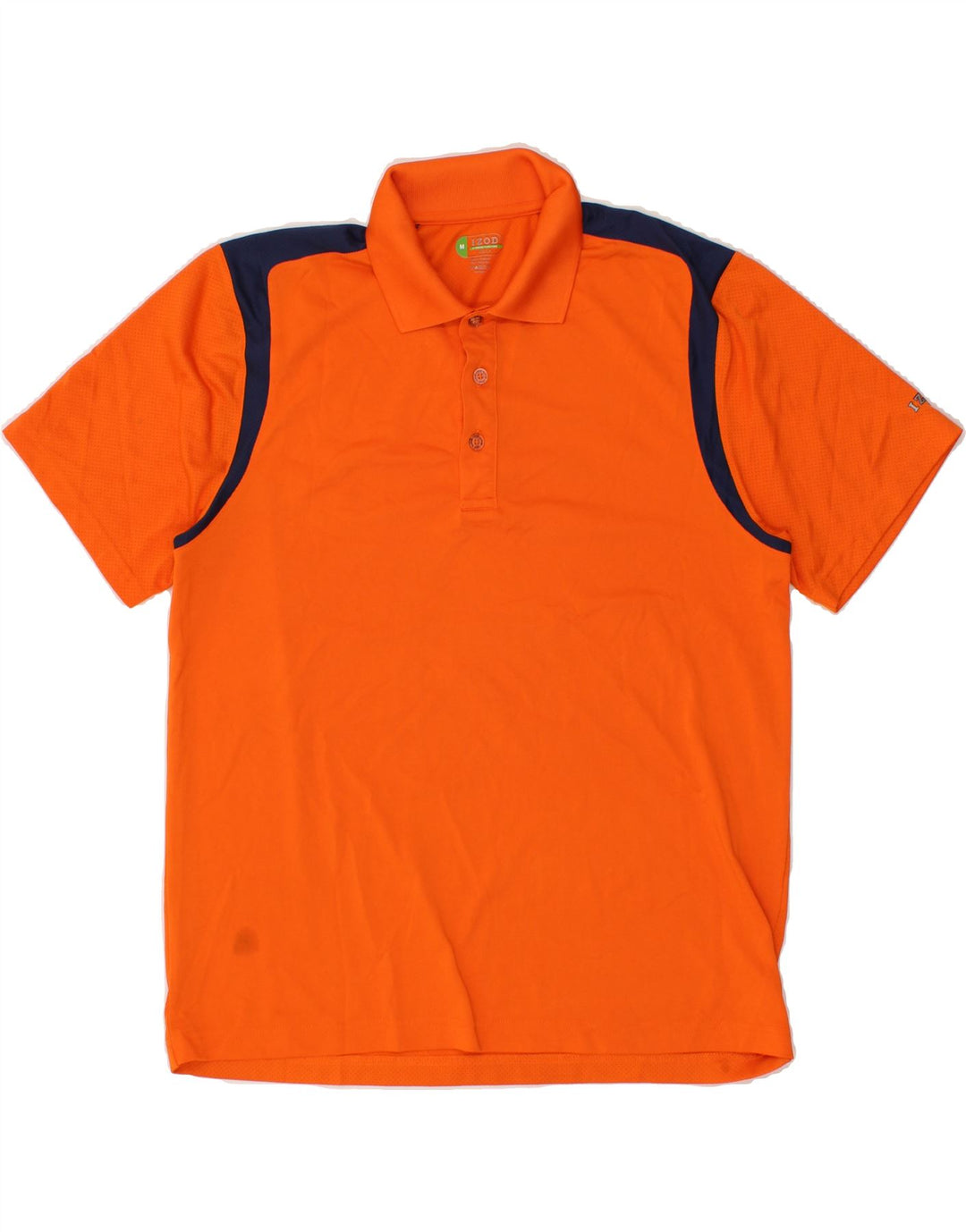 IZOD Mens Golf Polo Shirt Medium Orange Colourblock Polyester Vintage Izod and Second-Hand Izod from Messina Hembry 