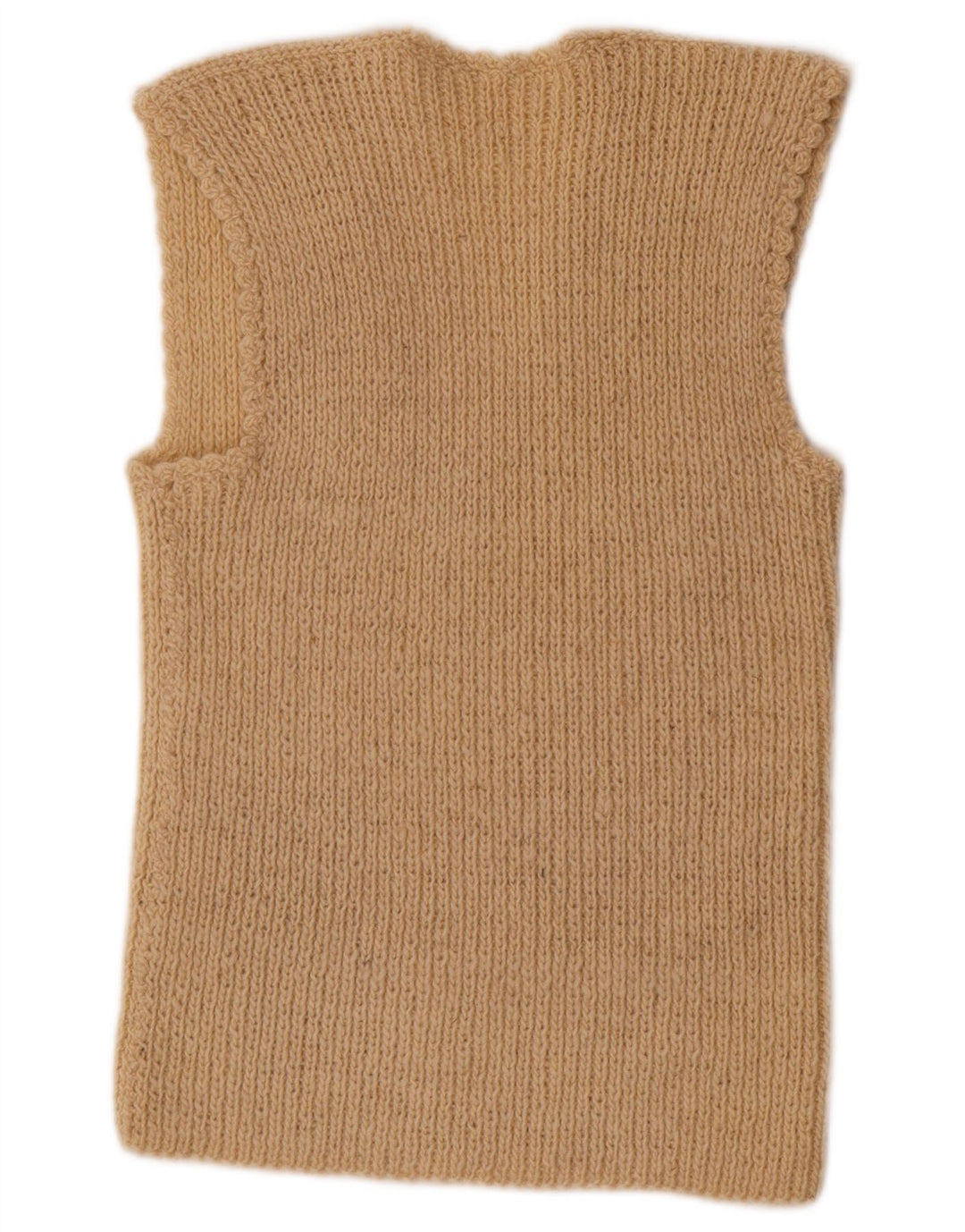 VINTAGE Femme Gilet Débardeur UK 12 Beige Moyen