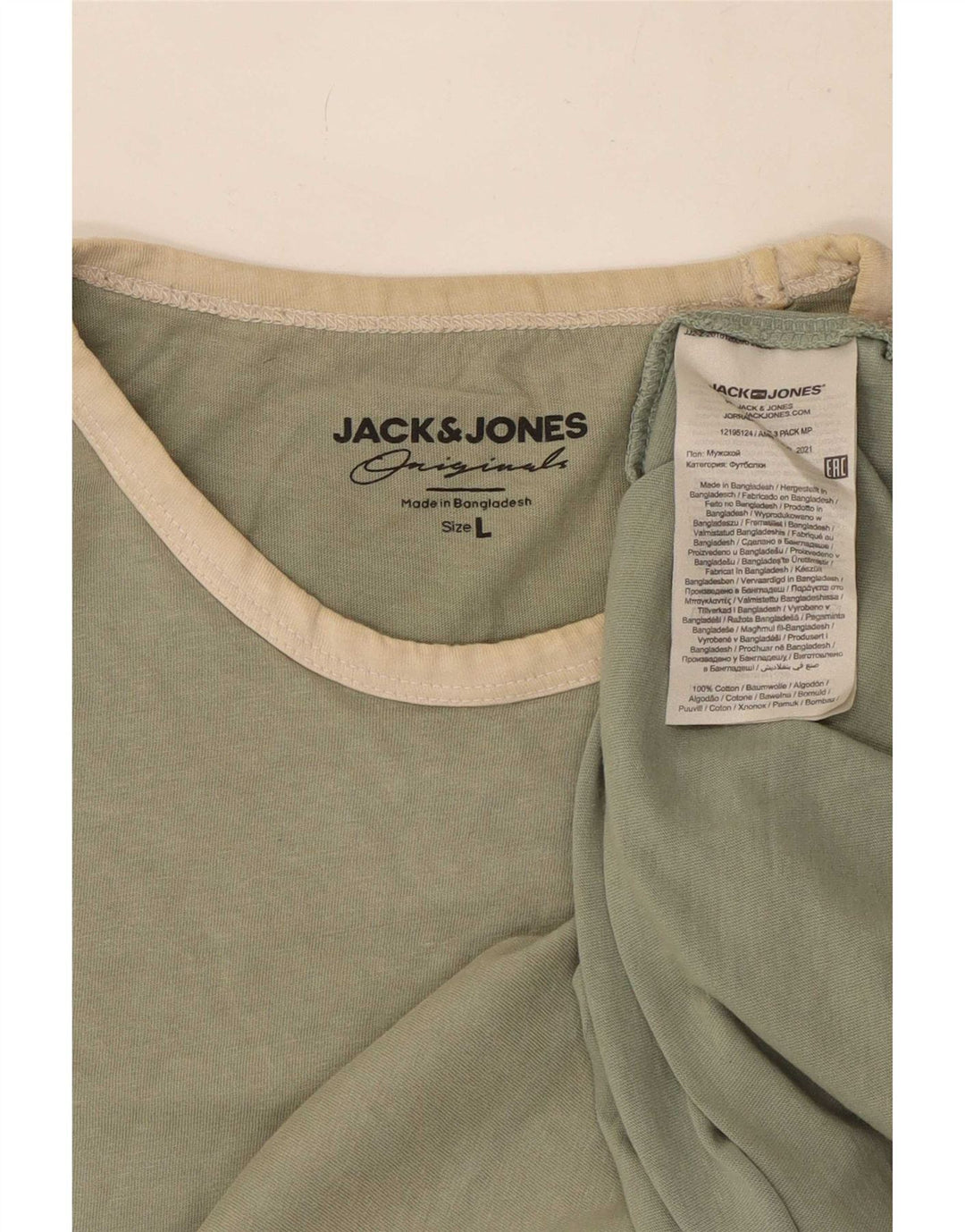 Jack & Jones T-Shirt Homme Haut Large Vert Coton