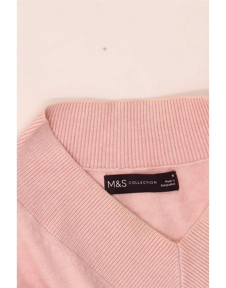 Marks & Spencer Pull surdimensionné à col en V pour femme UK 14 Rose moyen