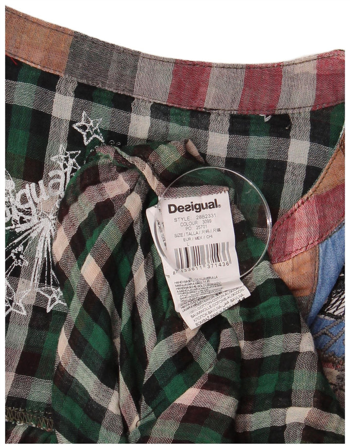 DESIGUAL Chemisier graphique pour femme UK 46 Grand carreaux multicolores