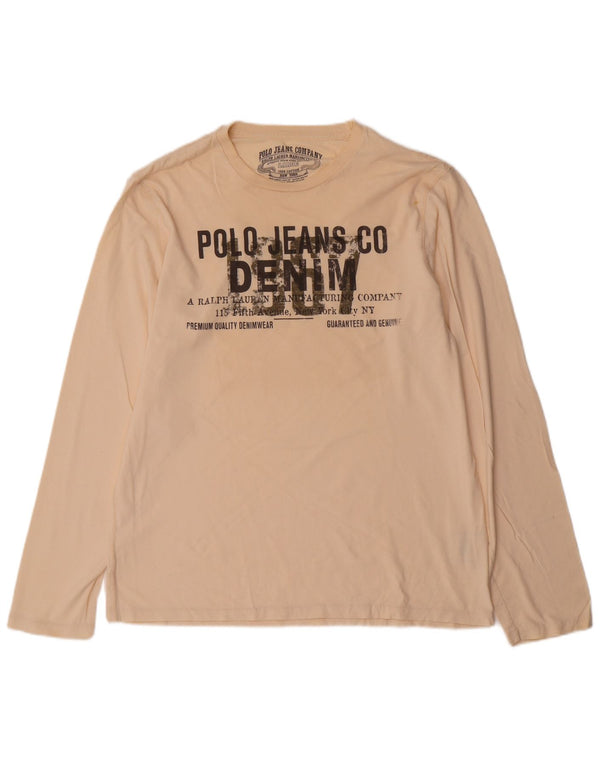 Ralph Lauren Haut graphique à manches longues pour homme en coton beige
