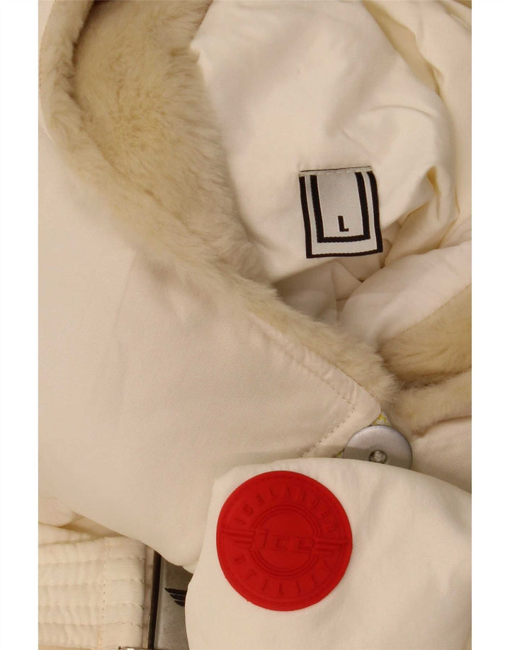 Veste Anorak à capuche Ice pour femme UK 16 Large Blanc Polyamide