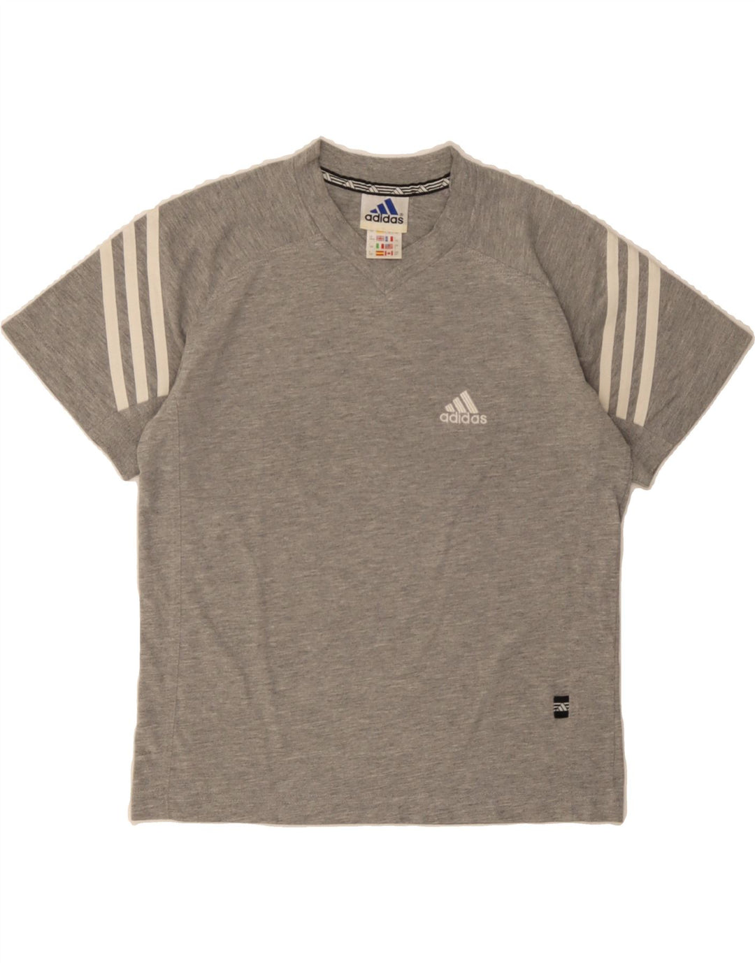 ADIDAS Boys T-Shirt Top 9-10 Years Grey Cotton Vintage Adidas and Second-Hand Adidas from Messina Hembry 