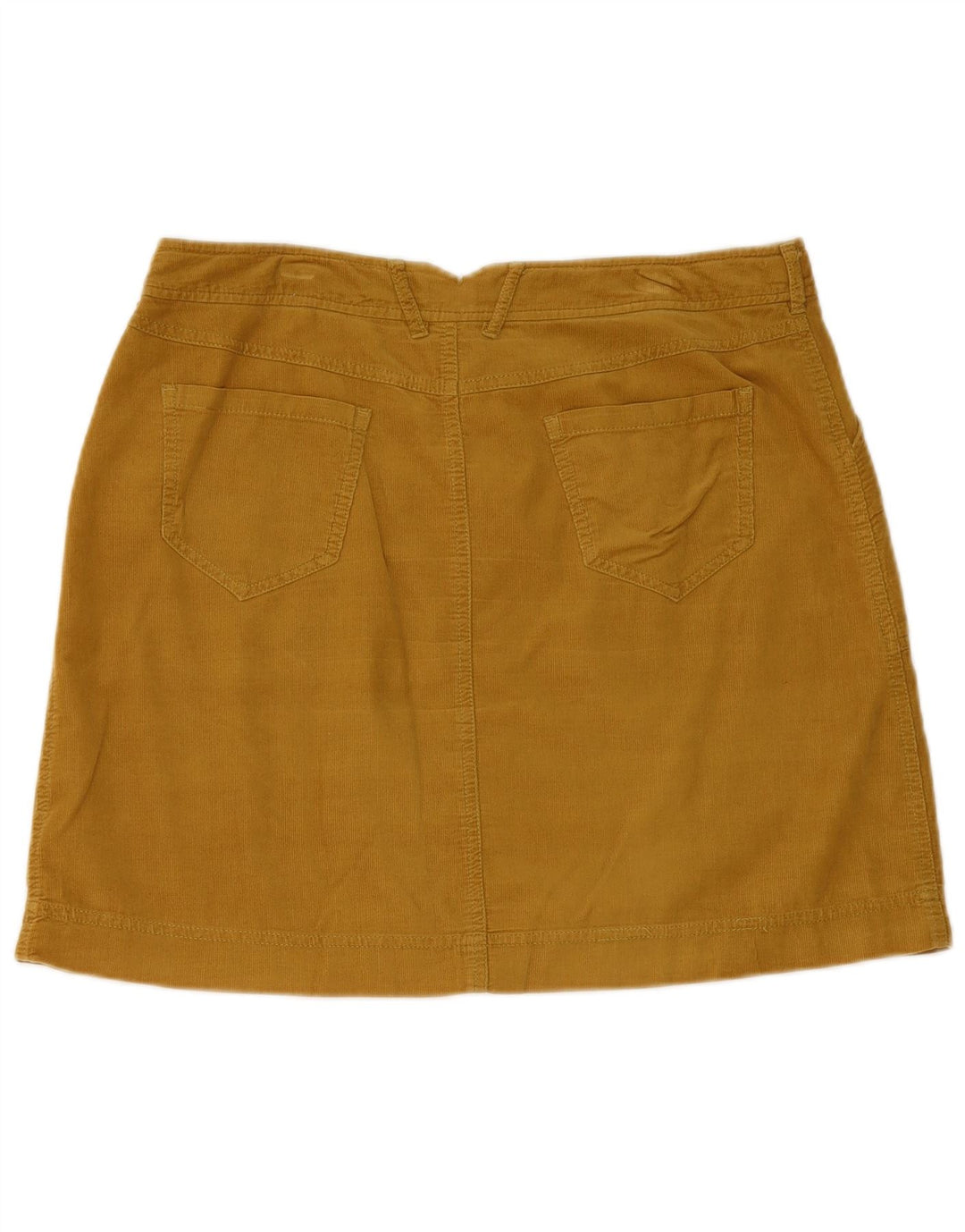 WHITE STUFF Mini jupe en velours côtelé pour femme UK 12 Medium W32 Coton jaune