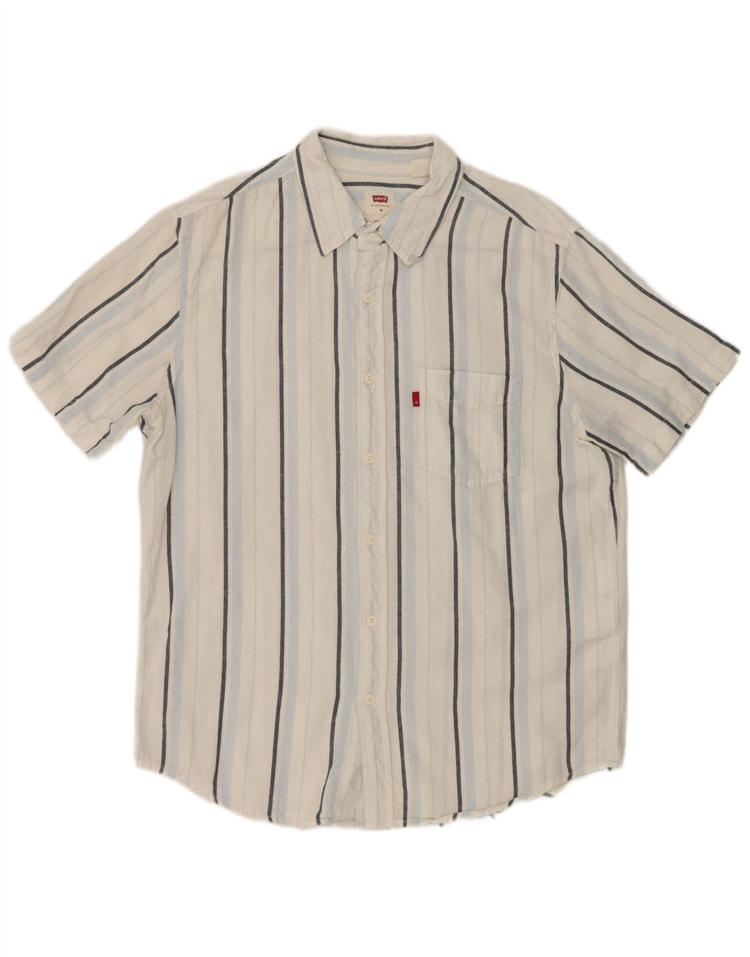 Levi's Chemise à Manches Courtes Homme Coupe Standard Coton Rayé Blanc Moyen