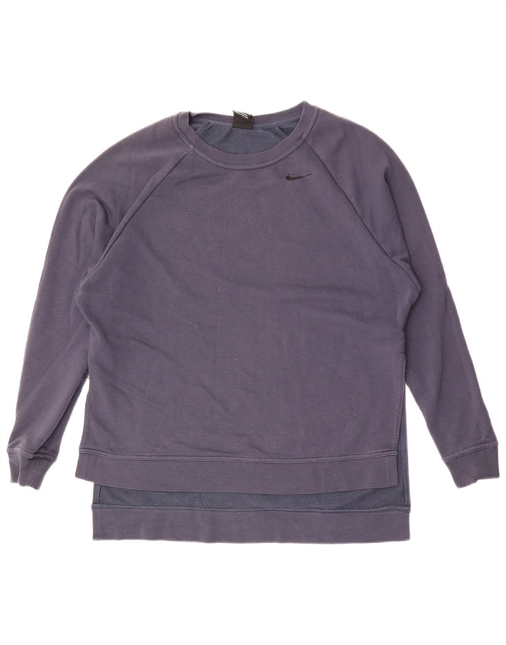 Nike Femme Dri Fit Sweat-shirt surdimensionné UK 10 Petit Bleu marine