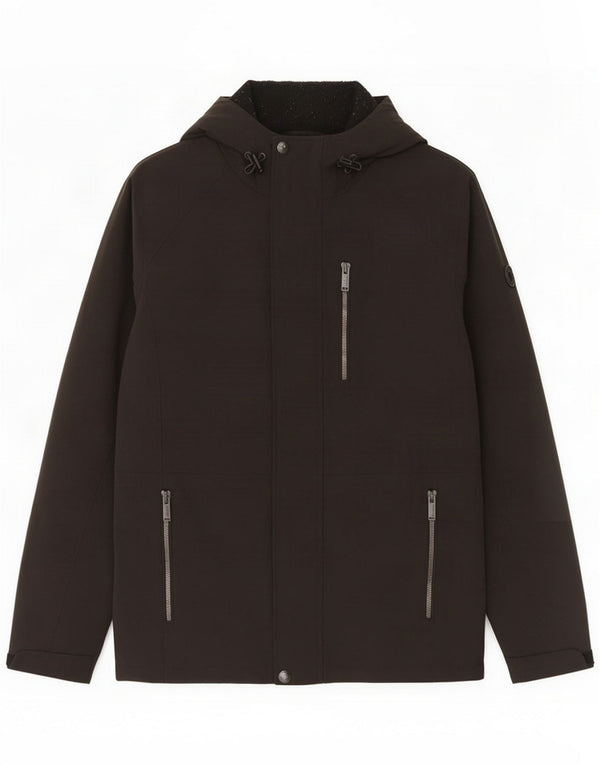Veste coupe-vent à capuche pour homme Calvin Klein UK 36 Small Noir Polyester