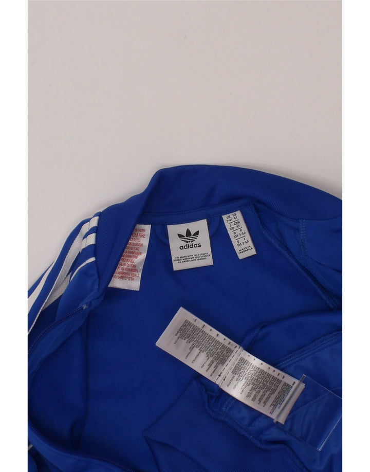 ADIDAS Boys Tracksuit Top Jacket 3-4 Years Blue Polyester Vintage Adidas and Second-Hand Adidas from Messina Hembry 