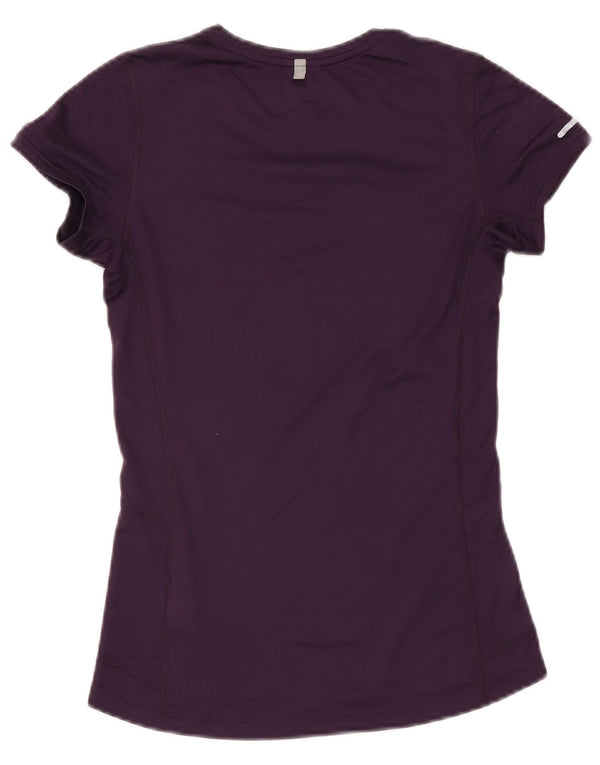 Nike Womens Dri Fit T-Shirt Top UK 6 XS Violet Polyester