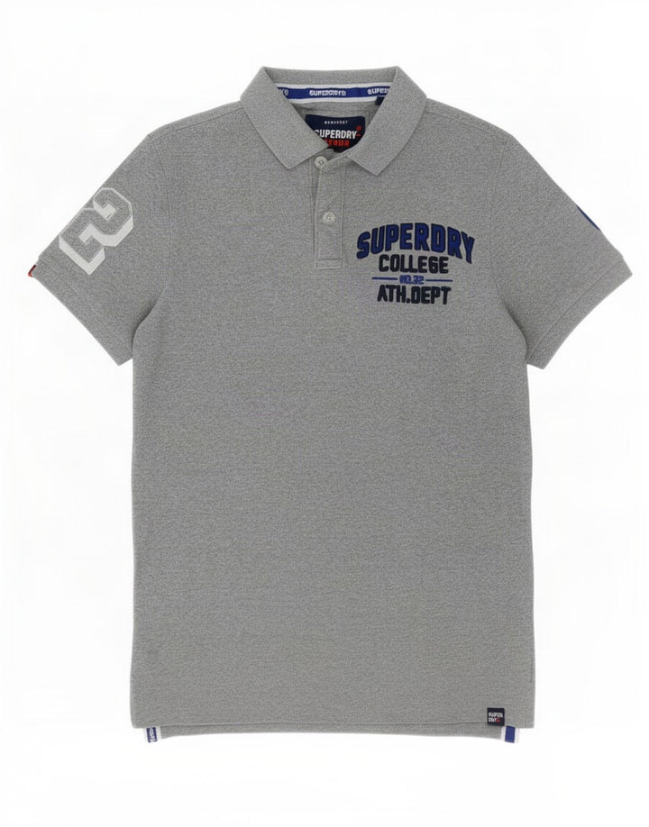 Superdry Polo Graphique Homme Gris Moyen Coton