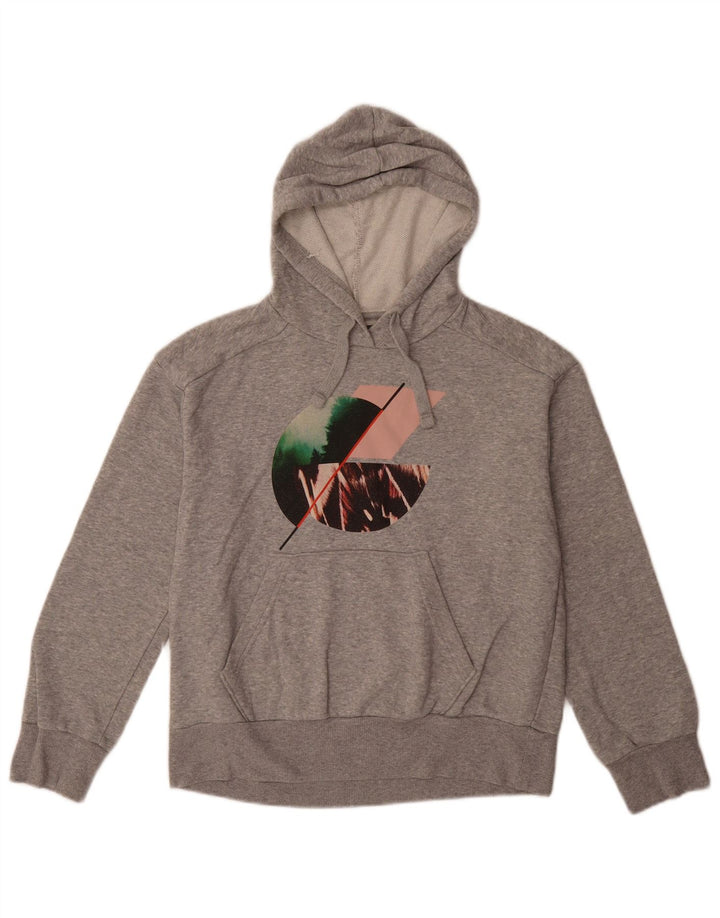 PRANA Pull à capuche graphique surdimensionné pour femme UK 6 XS Gris