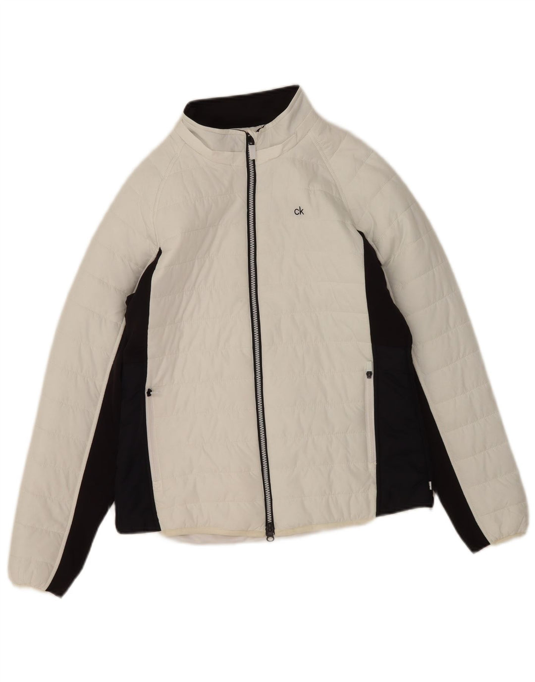 Calvin Klein Veste rembourrée de golf pour femme UK 12 Medium Blanc Colourblock