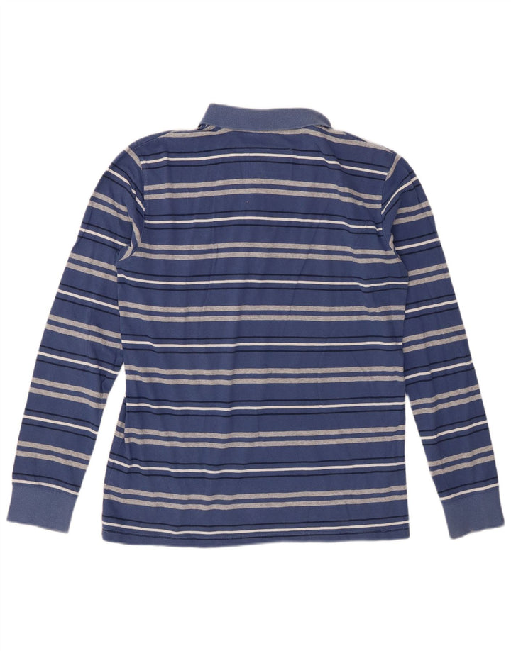 Woolrich Polo à Manches Longues Homme Bleu Moyen Rayé Coton