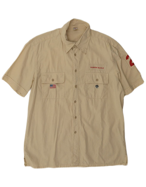 North Sails Chemise graphique à manches courtes pour homme XL en coton beige