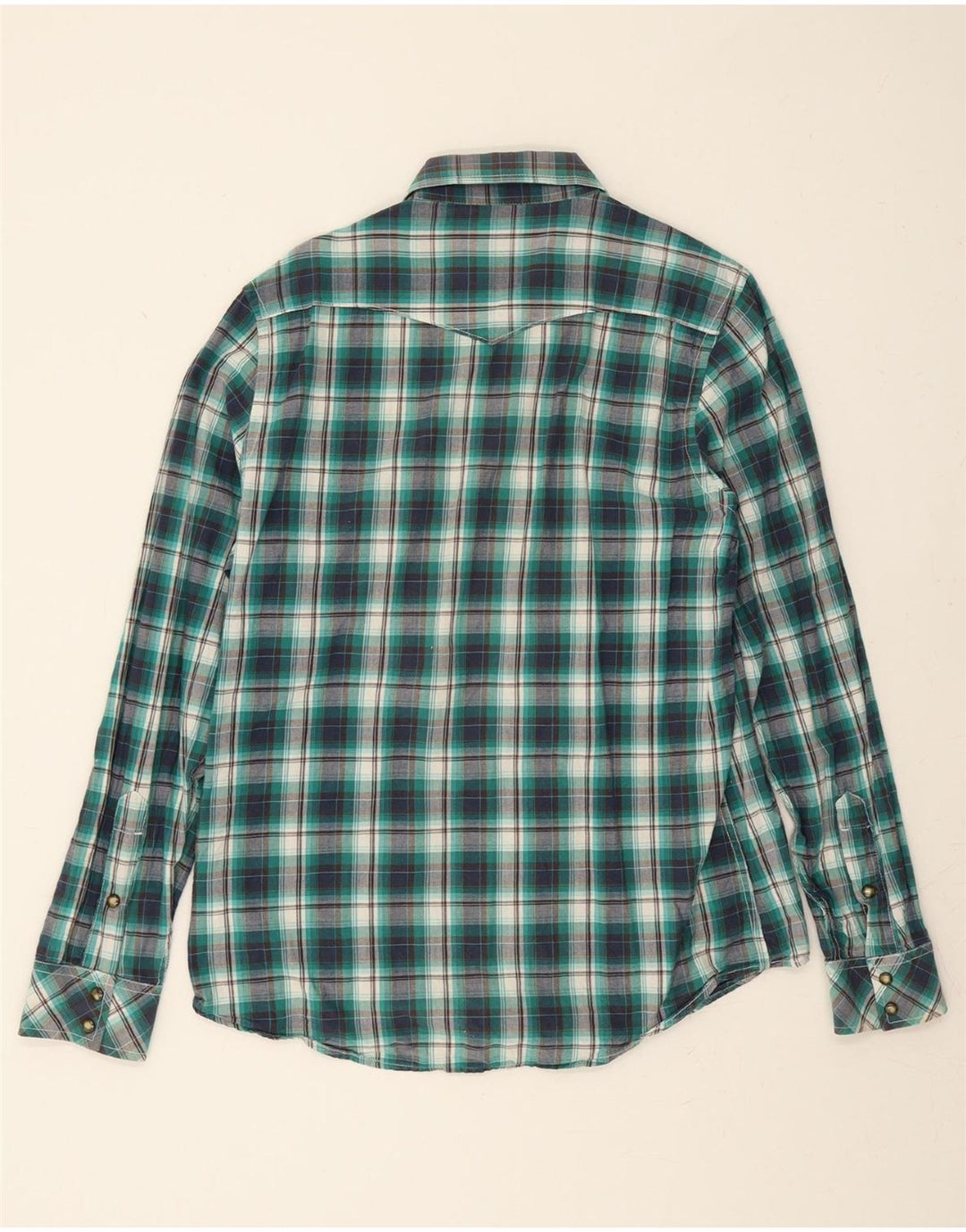 LEE Mens Shirt Large Green Check Cotton Vintage Lee and Second-Hand Lee from Messina Hembry 
