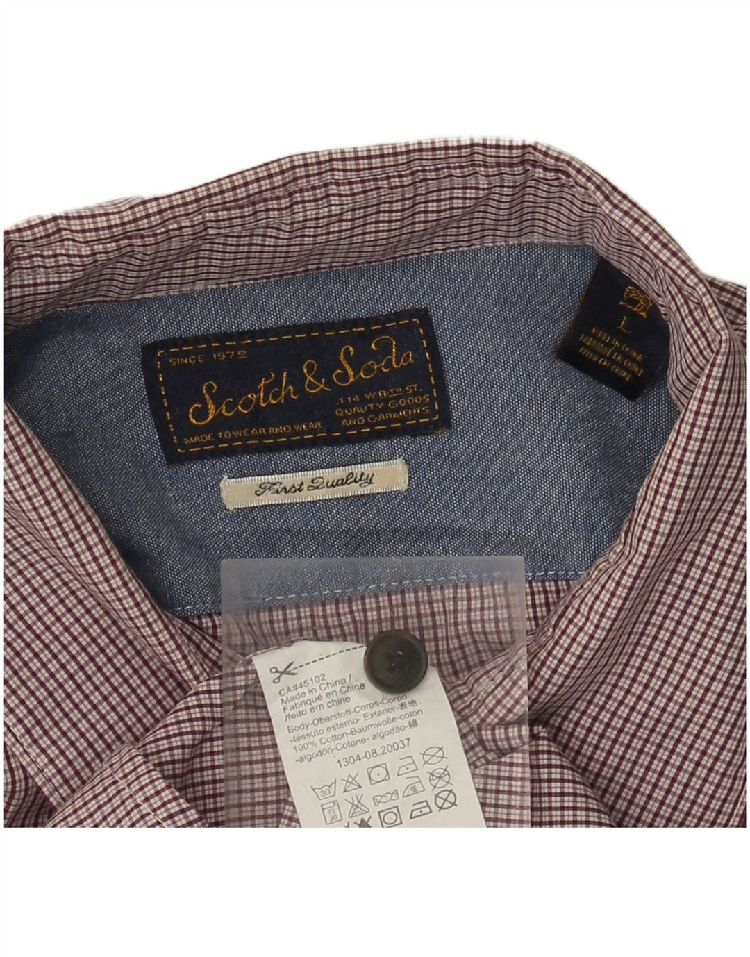 SCOTCH & SODA Chemise Homme Grand Carreau Marron Coton