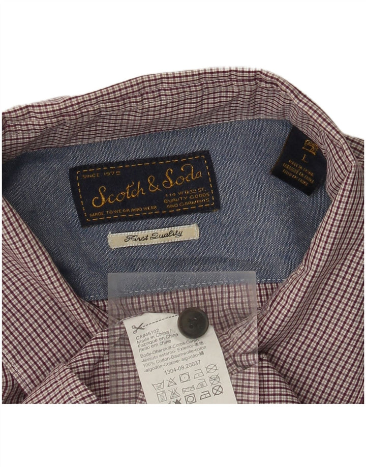 SCOTCH & SODA Chemise Homme Grand Carreau Marron Coton