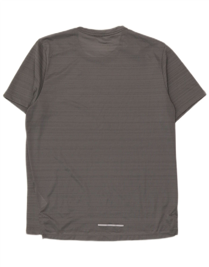 Nike Homme Dri Fit T-Shirt Haut Gris Moyen Rayé Polyester