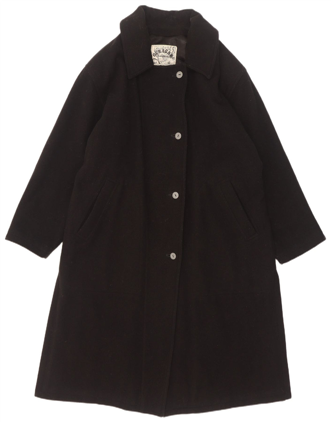 Ouragan Womens Yachting Overcoat Oversize IT 44 Laine Noir Moyen