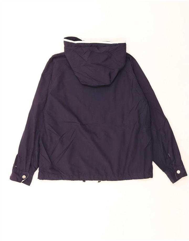 EDDIE BAUER Veste de pluie à capuche pour femme UK 14 Bleu marine moyen Polyester