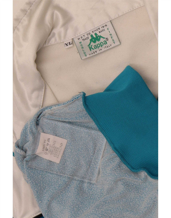 Kappa Veste de Survêtement Graphique pour Garçon 9-10 Ans Grand Blanc Colorblock