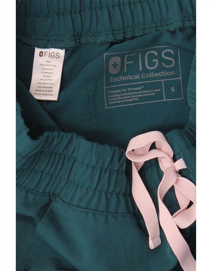 FIGS Pantalon de survêtement cargo pour femme UK 10 Petit Vert Polyester
