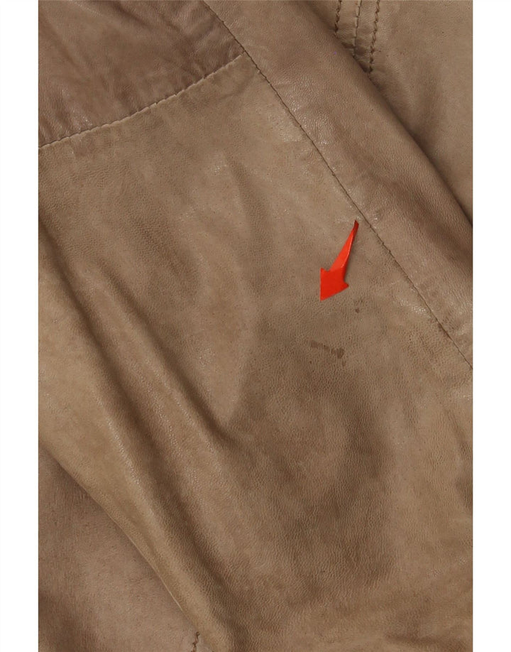 Milestone Veste en cuir pour homme Grand cuir beige