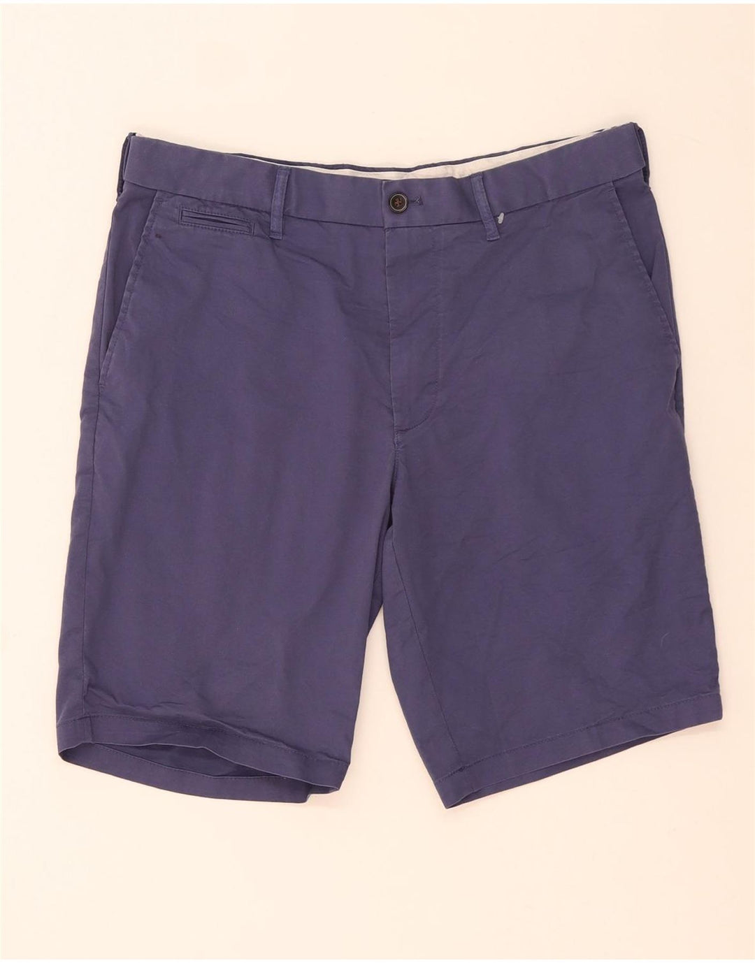 Marks & Spencer Short Chino Homme W34 Large Bleu Marine Coton