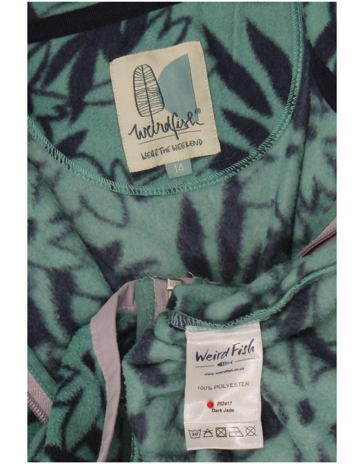 Weird Fish Veste polaire pour femme UK 14 Grand vert floral en polyester