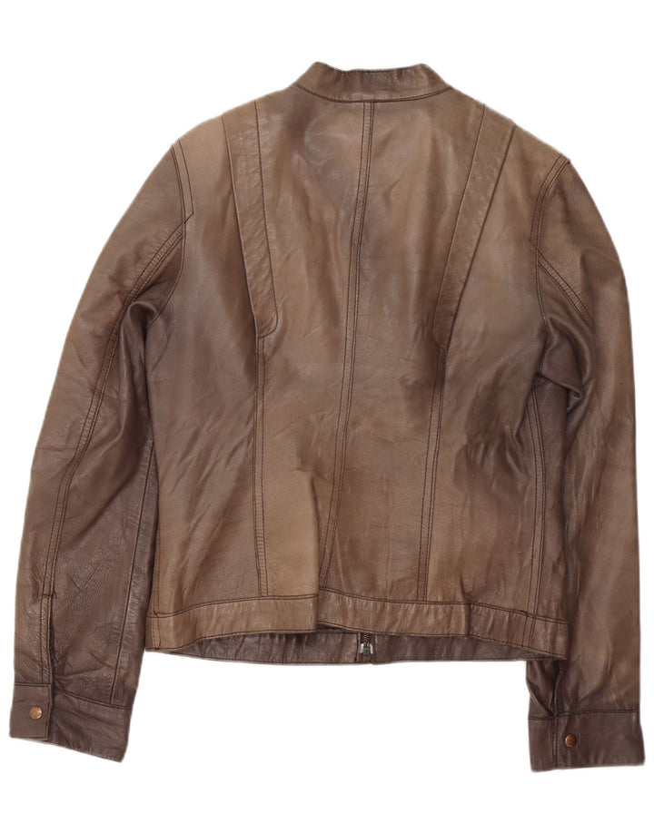 GVB Veste en cuir pour femme UK 14 Cuir marron moyen