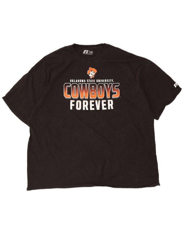 Russell Athletic Hommes Oklahoma State Cowboys T-Shirt Graphique Haut 3XL Noir