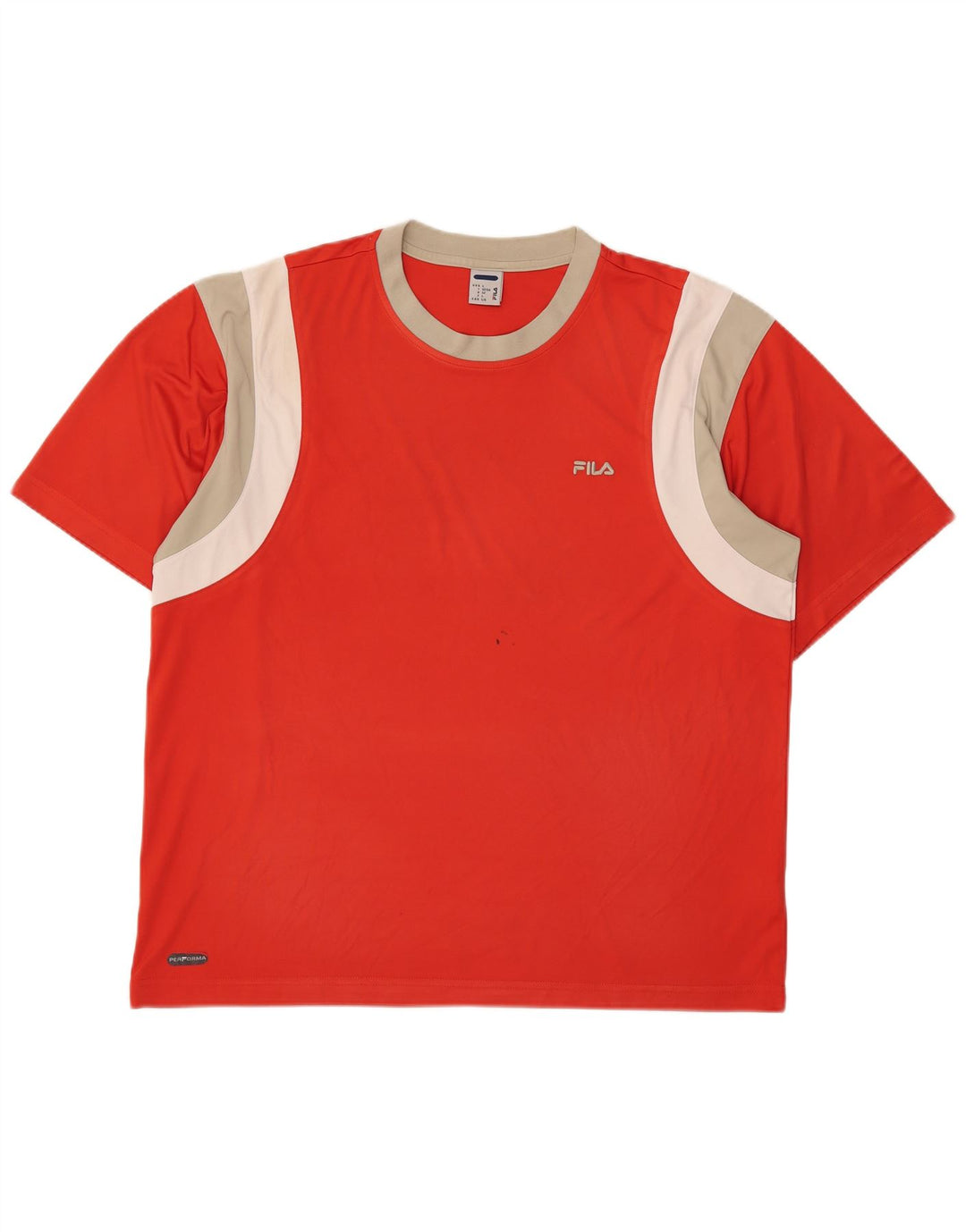 Fila T-Shirt Homme Top IT 52/54 Grand Rouge Colorblock Polyester