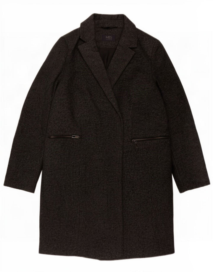 Marks & Spencer Manteau pour femme UK 44 Polyester à fines rayures gris moyen