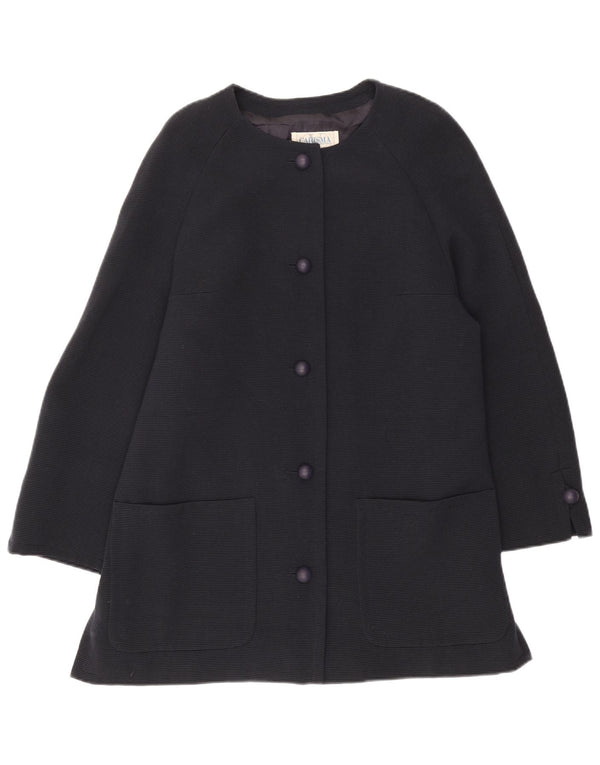 Carisma Veste blazer longue à 5 boutons pour femme IT 50 XL en laine bleu marine