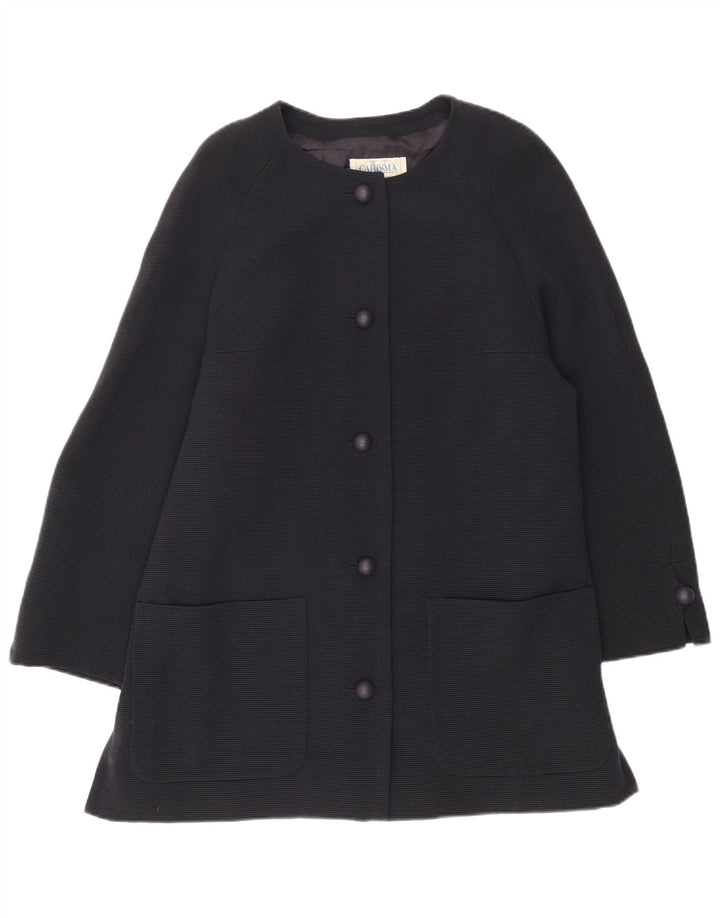 Carisma Veste blazer longue à 5 boutons pour femme IT 50 XL en laine bleu marine