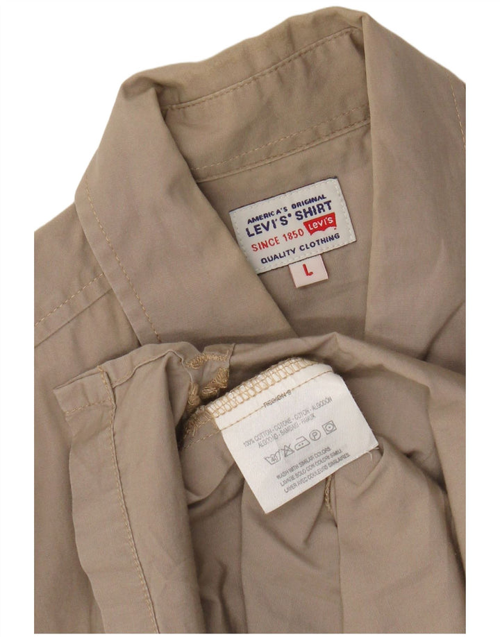 Levi's Chemise à Manches Courtes Homme Large Beige Coton
