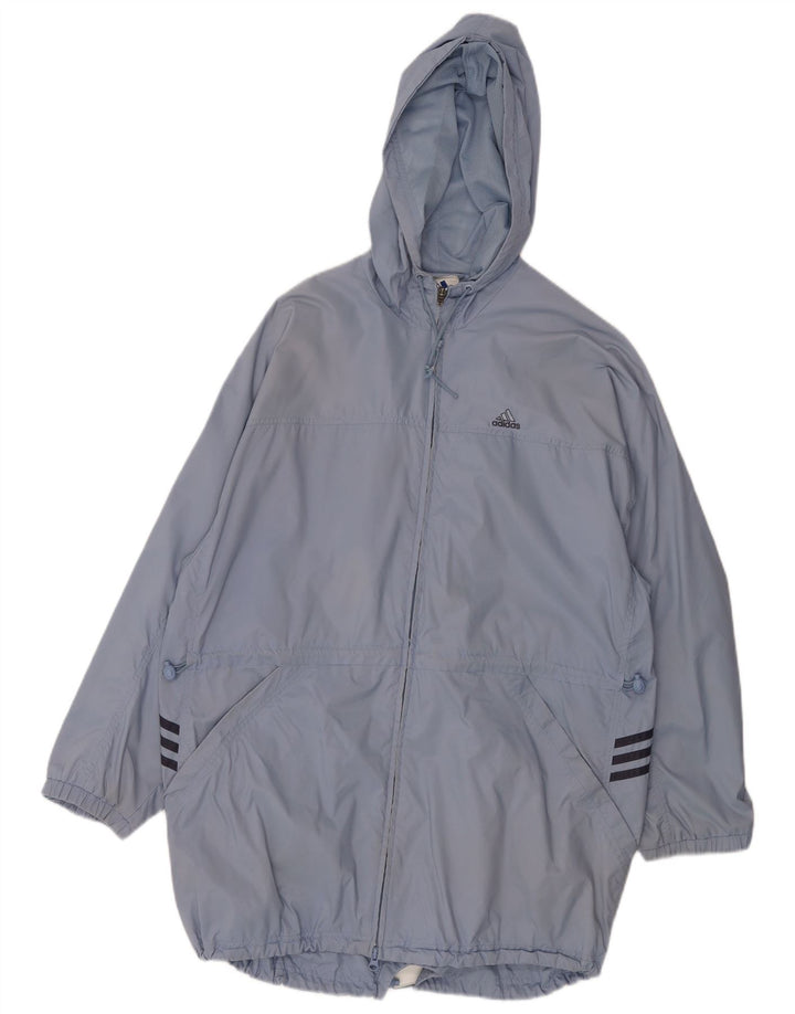 ADIDAS Imperméable surdimensionné à capuche pour femme UK 12 Bleu moyen Polyamide