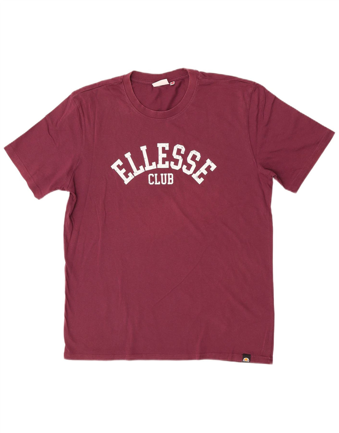 Ellesse T-Shirt Graphique Homme Large Bordeaux Coton