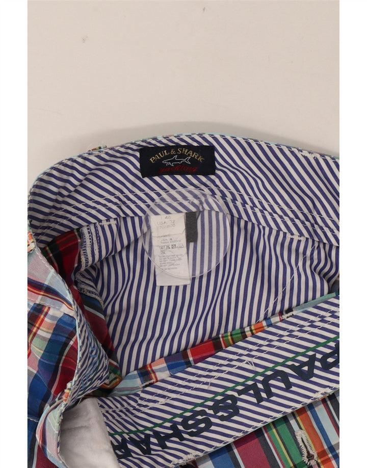 Paul & Shark Short Chino Homme IT 48 Medium W32 Coton à Carreaux Multicolore