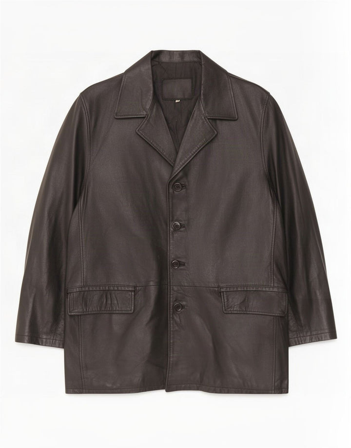 manteau en cuir homme vintage UK 40 Grand Noir
