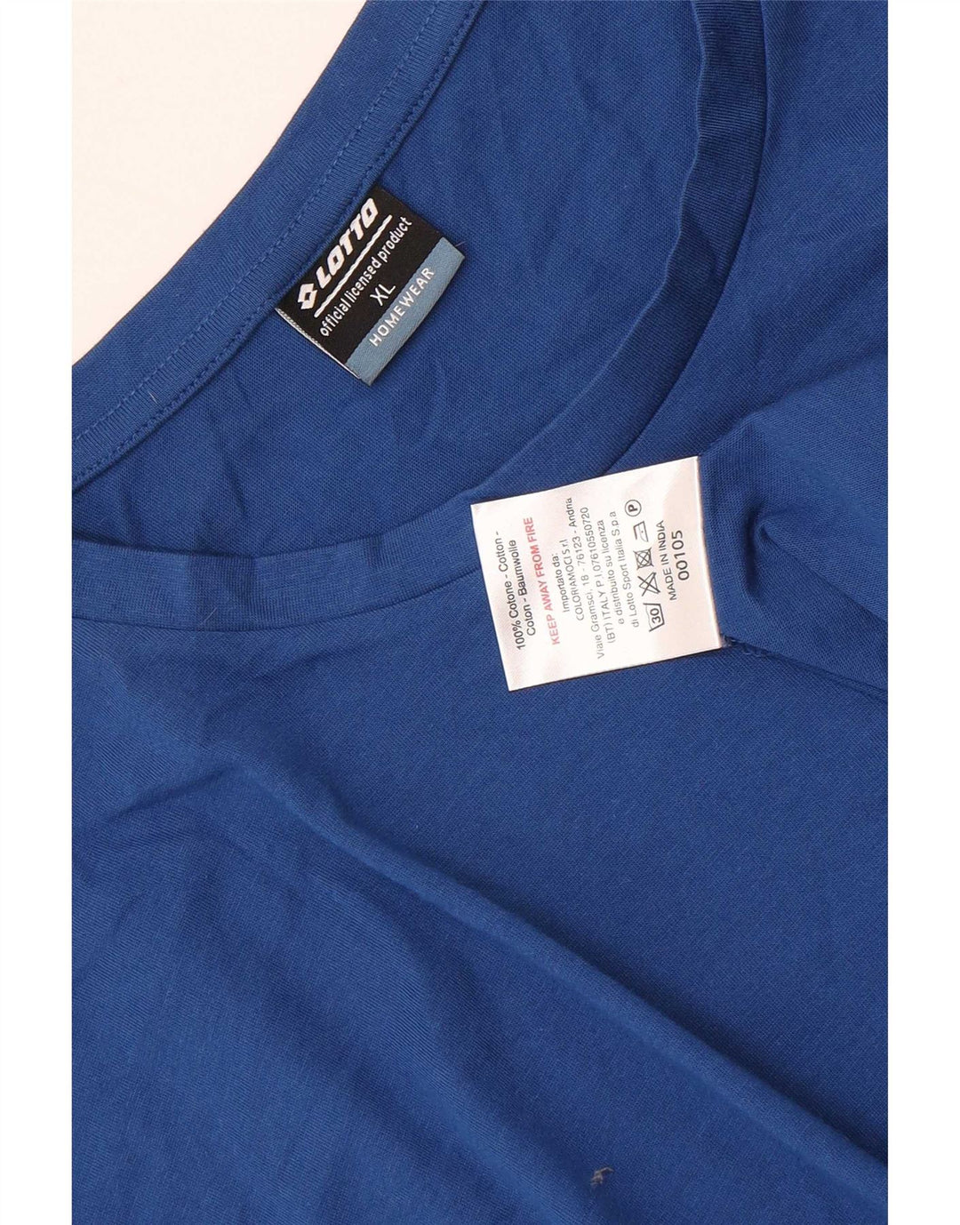 Lotto T-Shirt Homme Top XL Bleu Coton