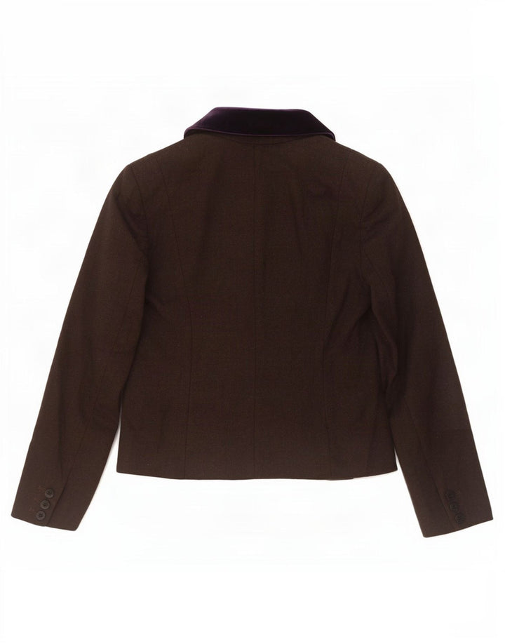 Ted Baker Veste blazer à 1 bouton pour femme Taille 3 Laine marron moyen